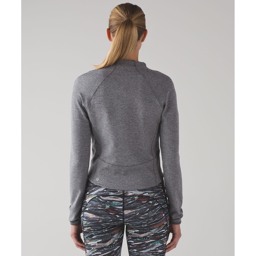 Lululemon Womens Hill and Valley Mock Neck Pullover Sweatshirt Top Size 6 Gray - Picture 2 of 9